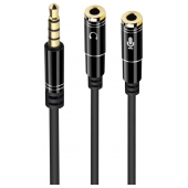 Cabo Áudio Splitter Ewent EC1641 2xJack 3.5mm 0.3m Preto image
