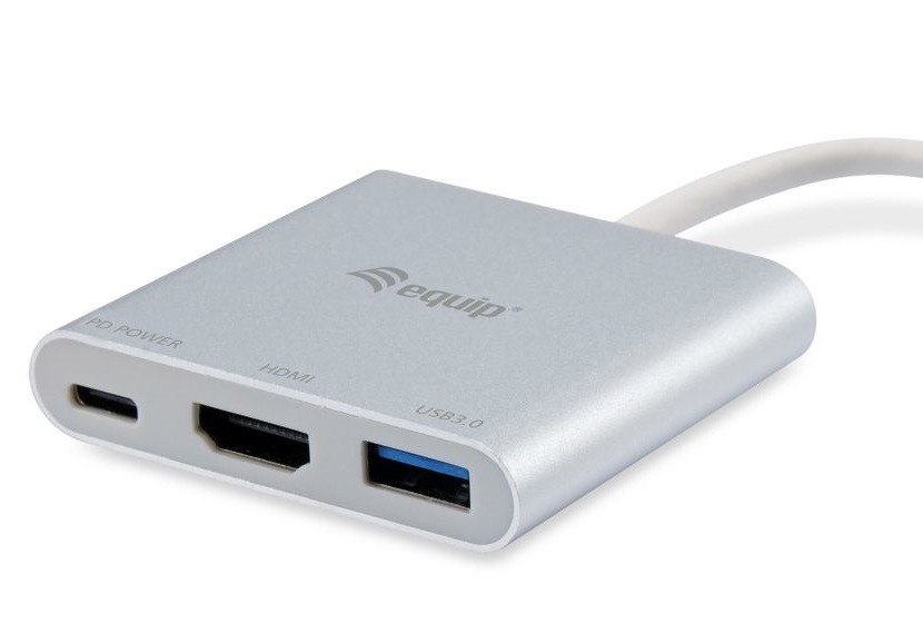 Adaptador Equip Type-C para HDMI/USB-C PD/USB 3.0 2