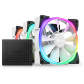 Ventoinha 120mm NZXT Aer RGB 2 Triple Starter Pack 4 Pinos PWM Branca (Pack 3) + Controlador image