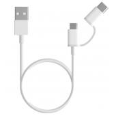 Cabo Xiaomi Mi Charging 2 em 1 Micro USB para Type-C 30cm Branco image