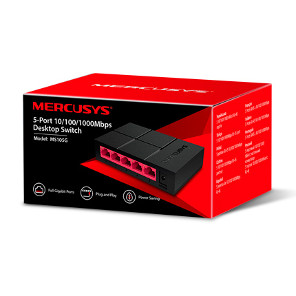 Switch Mercusys MS105G Mini 5 Portas Gigabit 4