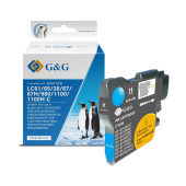 Tinteiro Compatível G&G Brother LC980/LC1100 Azul image