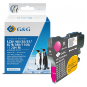 Tinteiro Compatível G&G Brother LC980/LC1100 Magenta image