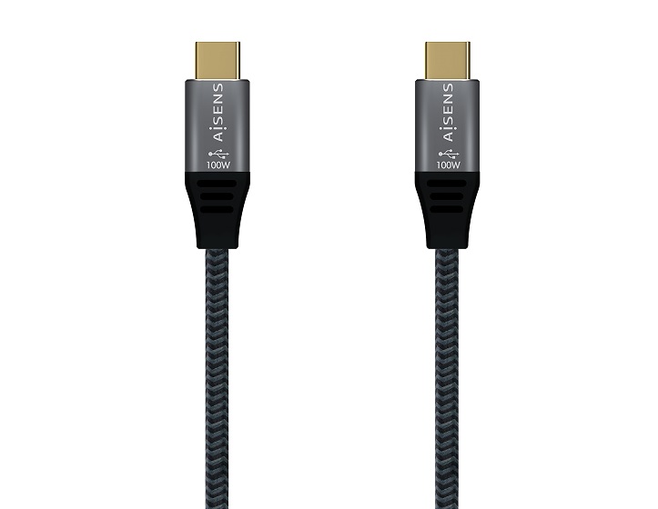 Cabo Aisens Type-C USB 3.2 USB 3.2 GEN2x2 100W Aluminio 2 m 1
