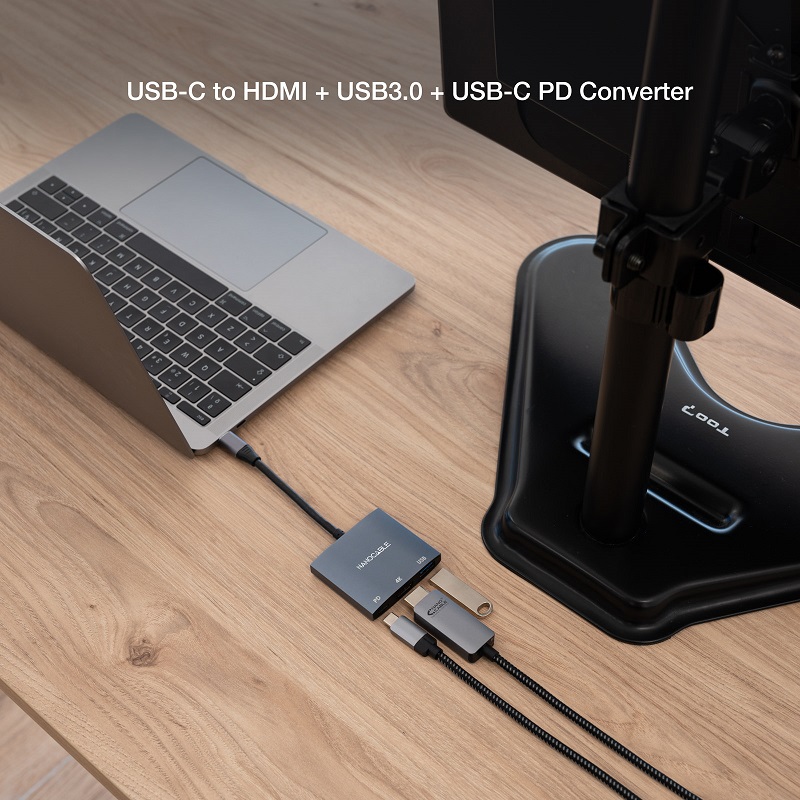 Conversor USB-C para HDMI/USB3.0/USB-C PD, 15 cm 3