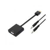 Adaptador Aisens HDMI-M p/ VGA-F 10cm + Jack 3,5 Preto image