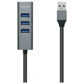 Hub USB 3.0 Aisens de 4 Portas, Alumínio, Cinza image
