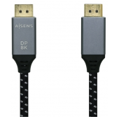 Cabo DisplayPort 1.4 Aisens M/M 8K 1.5m Malha Preto/Cinza image