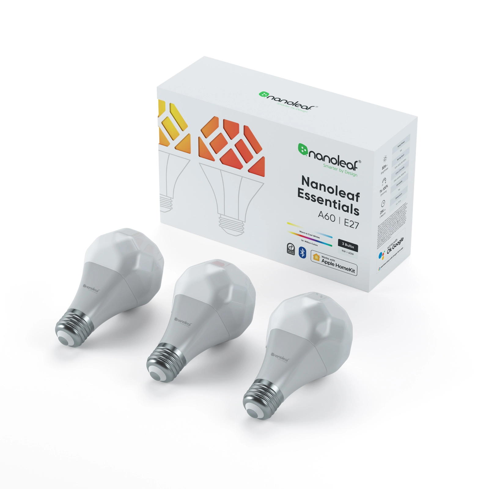 Nanoleaf - Lmpada Essentials Smart Bulb A60/E27 (3x pack) 1