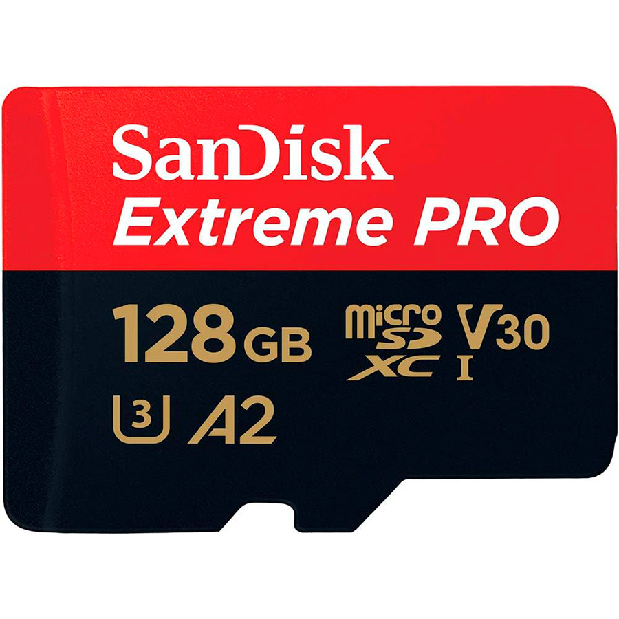 Carto de Memria SanDisk Extreme Pro UHS-I C10 U3 V30 A2 microSDXC 128GB + Adaptador SD 1
