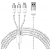 Cabo Baseus StarSpeed USB-A a USB-C | MicroUSB | Lightning 1.2m Branco image
