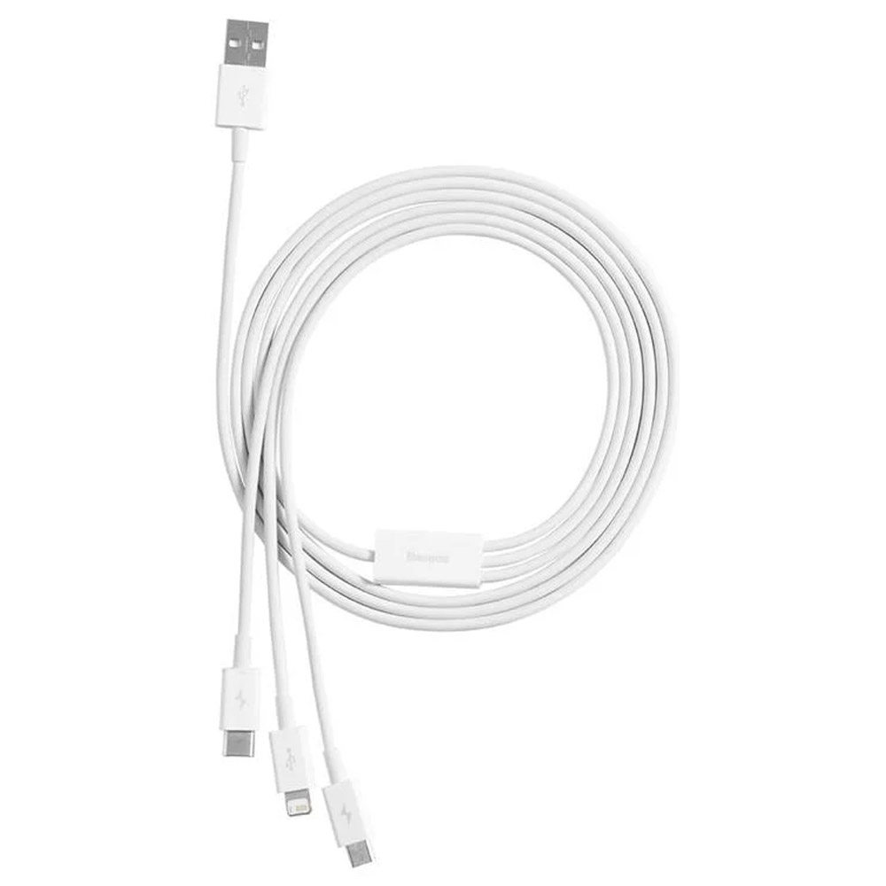 Cabo Baseus Superior USB-A p/ USB-C | Micro USB | Lightning 3.5A 1m Branco 4