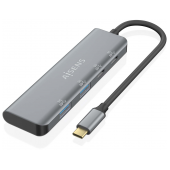 Hub USB-C 3.2 Aisens de 2 Portas USB-A e 2 Portas USB-C, Cinza image