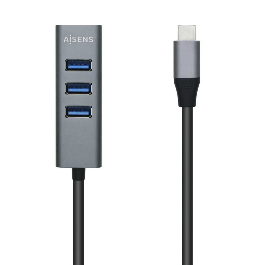 Hub USB-C 3.1 Aisens de 4 Portas USB-A, Cinza 1