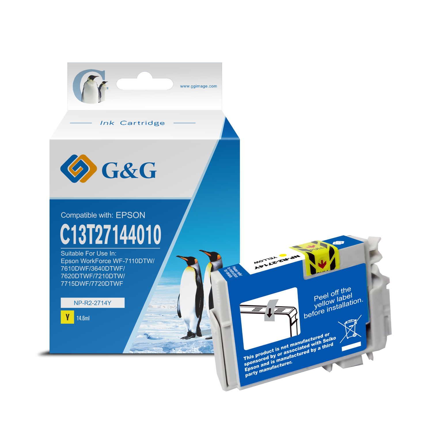 Tinteiro Compatvel G&G Epson TT2714/T2704 (27XL) Amarelo 1