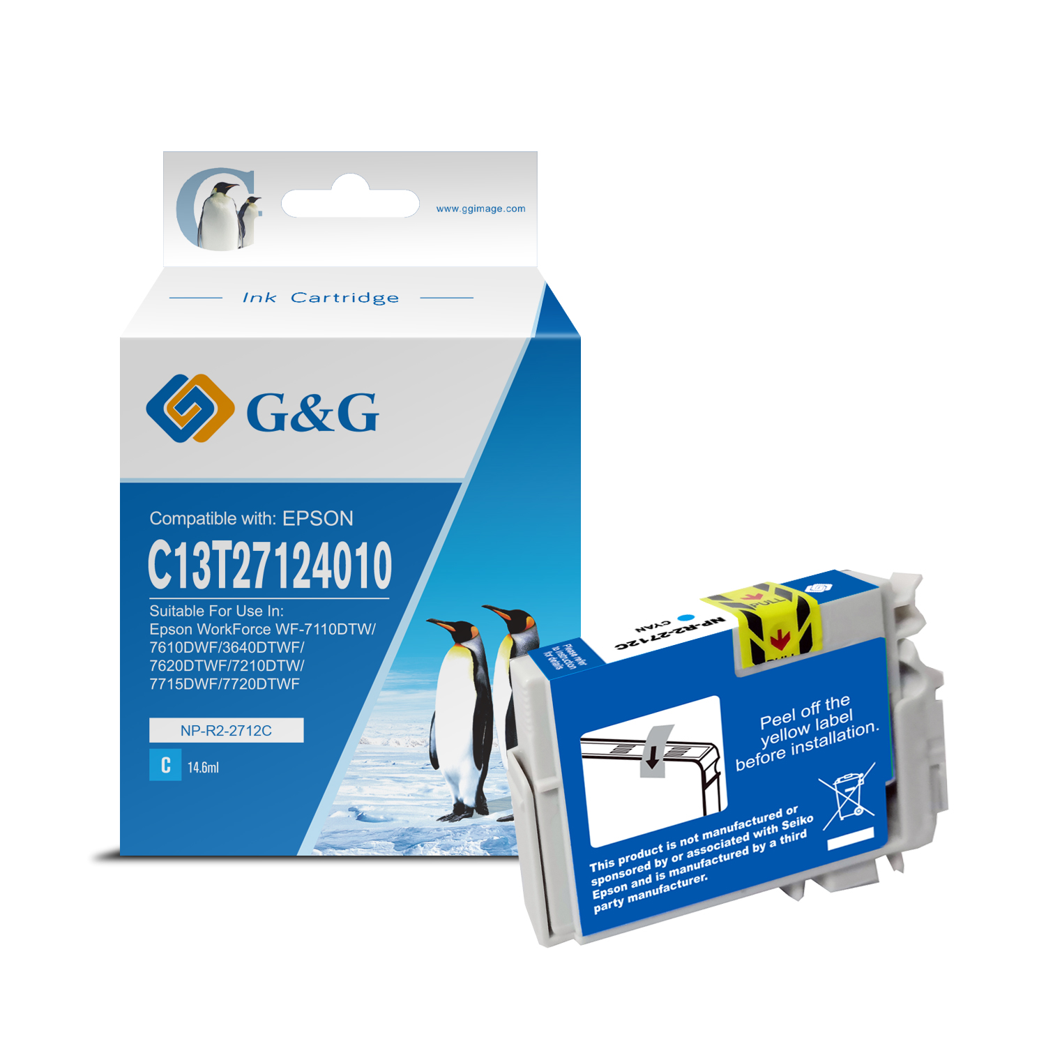 Tinteiro Compatvel G&G Epson T2712/T2702 (27XL) Azul 1
