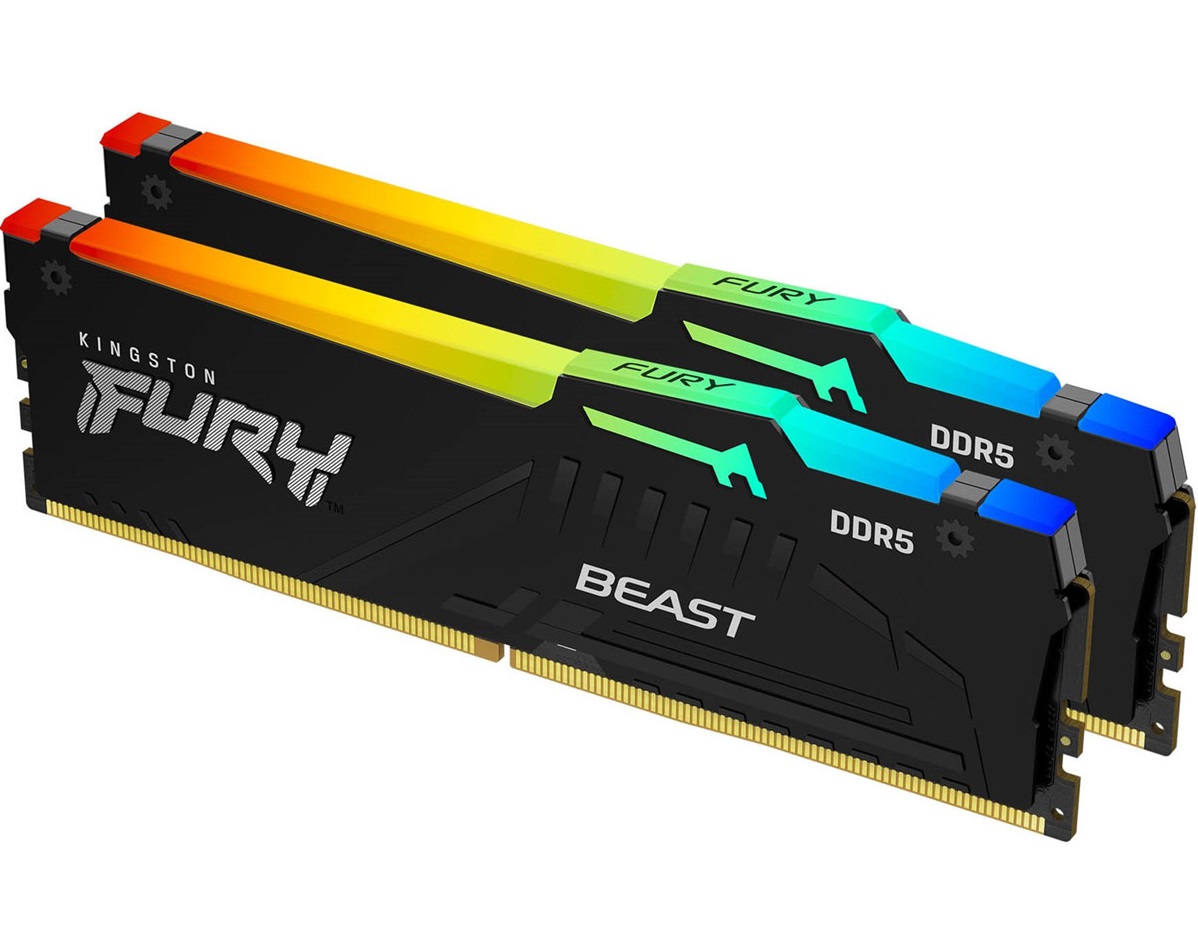 Memria RAM Kingston Fury Beast RGB 32GB (2x8GB) DDR5-6000MHz CL40 Preta 2