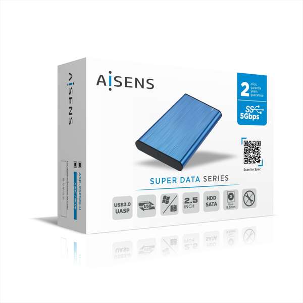 Caixa Externa Aisens ASE-2525BLU 2.5 HDD/SSD USB3.1 Azul 4