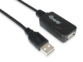 Cabo Extenso Equip USB 2.0 Activo A-A M/F 10m Preto 1