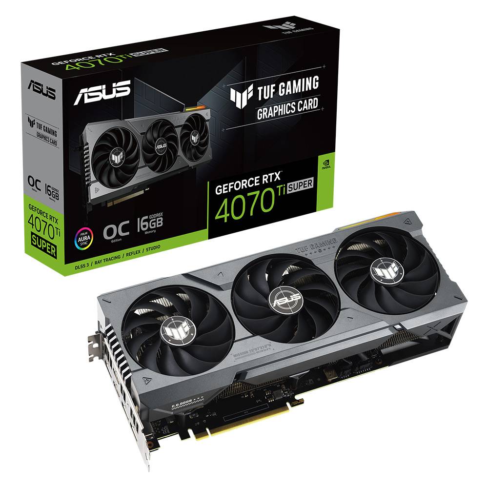 Placa Gráfica Asus GeForce RTX 4070 Ti Super TUF Gaming OC Edition 16GB GDDR6X DLSS3 1