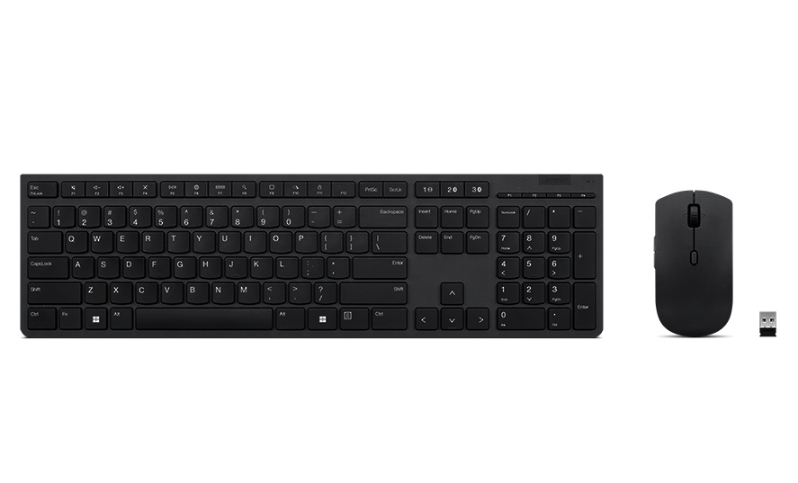 Teclado + Rato Wireless e Bluetooth Lenovo Professional Combo Preto 1