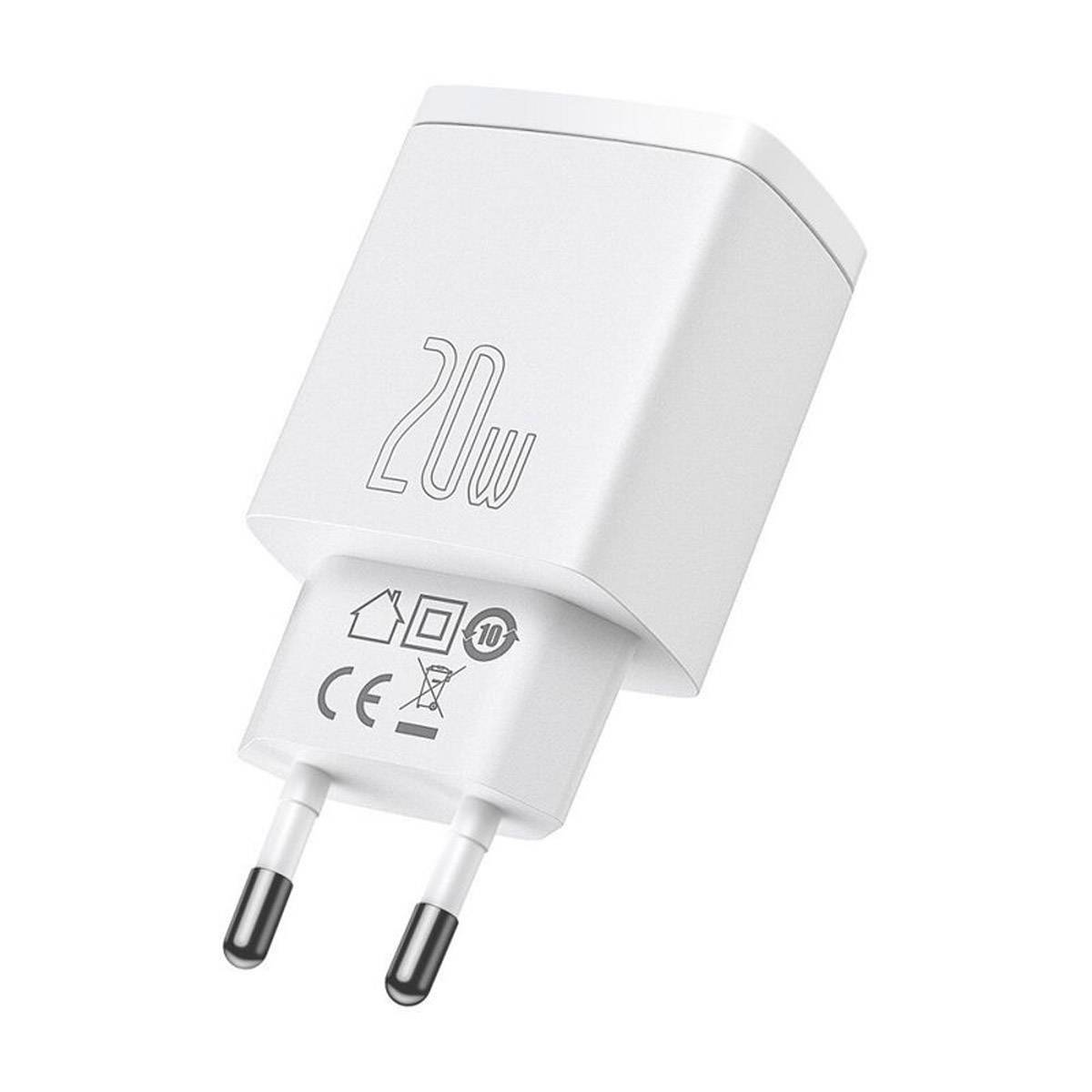 Carregador Baseus Compact CCXJ-B02 USB-C/USB-A 20W PD/QuickCharge 3.0 Branco 2