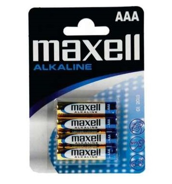 Pack 4 Pilhas Alcalinas Maxell AAA LR03 1.5V 1