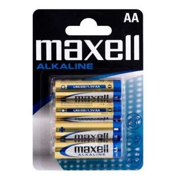 Pack 4 Pilhas Alcalinas Maxell AA LR6 1.5V 1