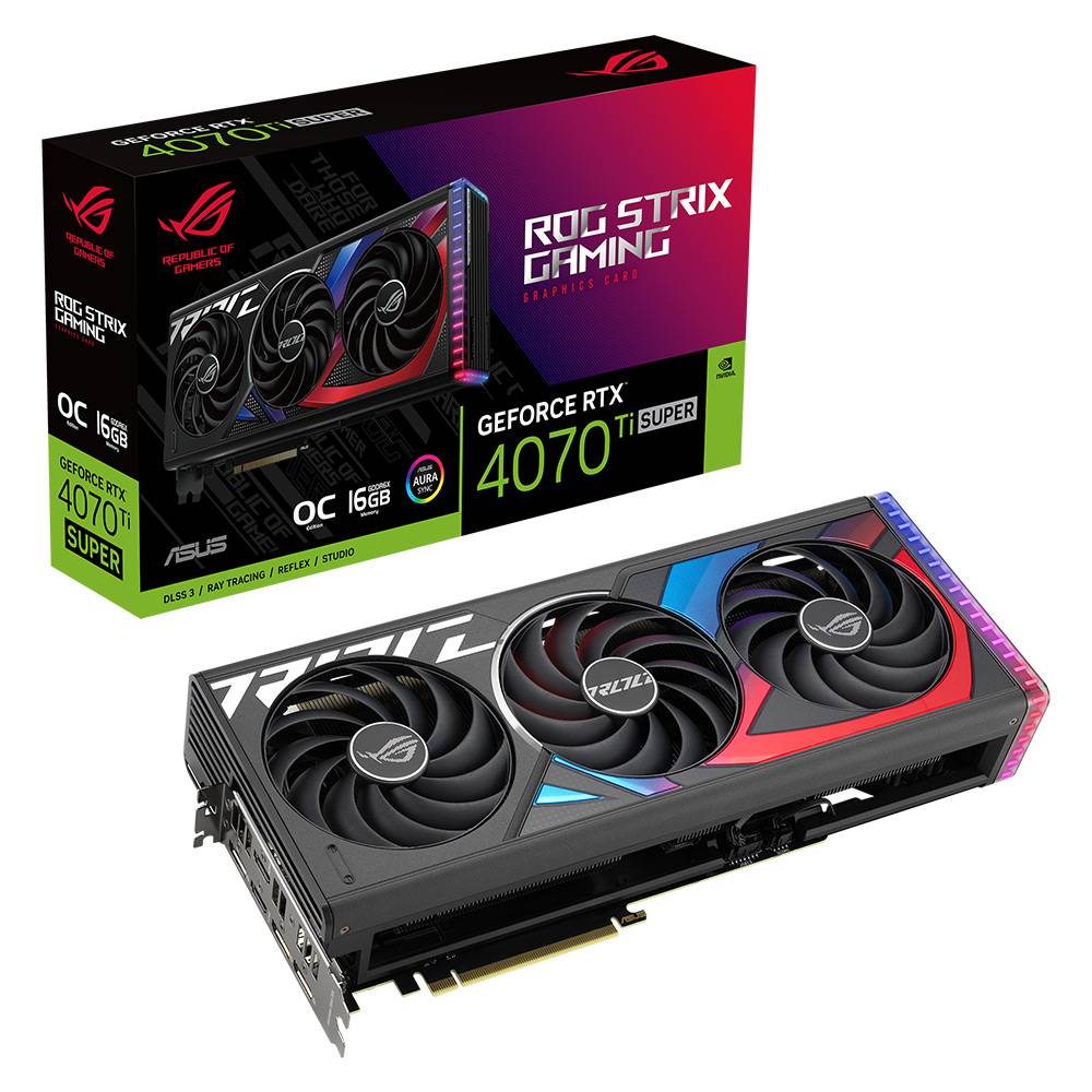 Placa Gráfica Asus GeForce RTX 4070 Ti Super ROG Strix OC Edition 16GB GDDR6X DLSS3 1