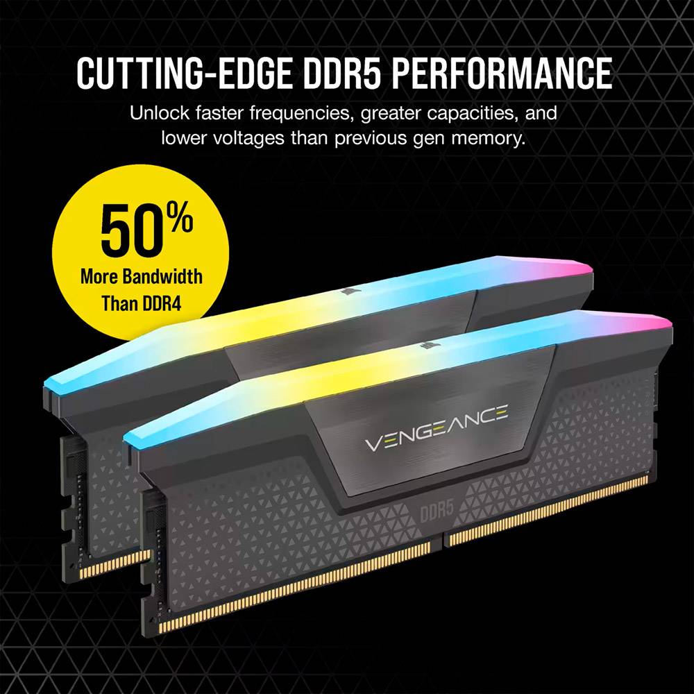 Memória RAM Corsair Vengeance RGB (AMD Expo) 32GB (2x16GB) DDR5-6000MHz CL36 Preta 3