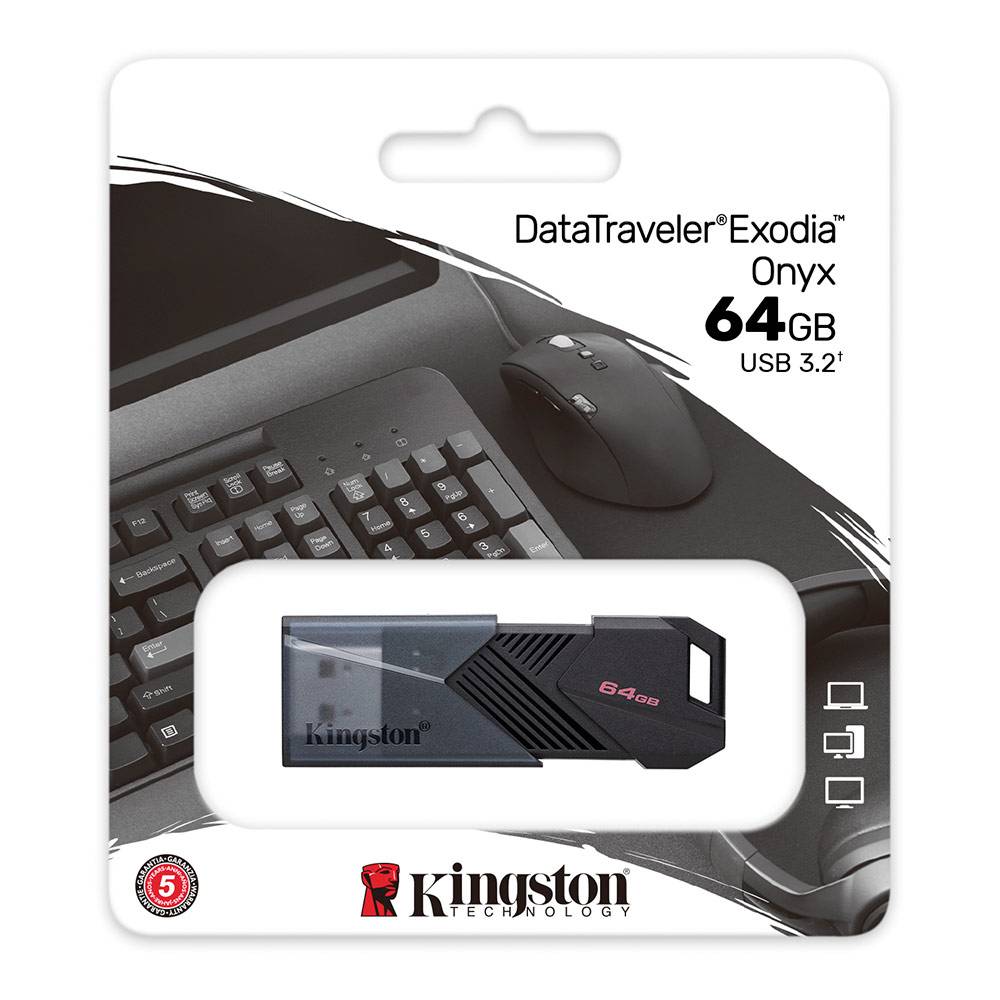 Pen Drive Kingston DataTraveler Exodia Onyx USB 3.2 Gen1 64GB Preta 4