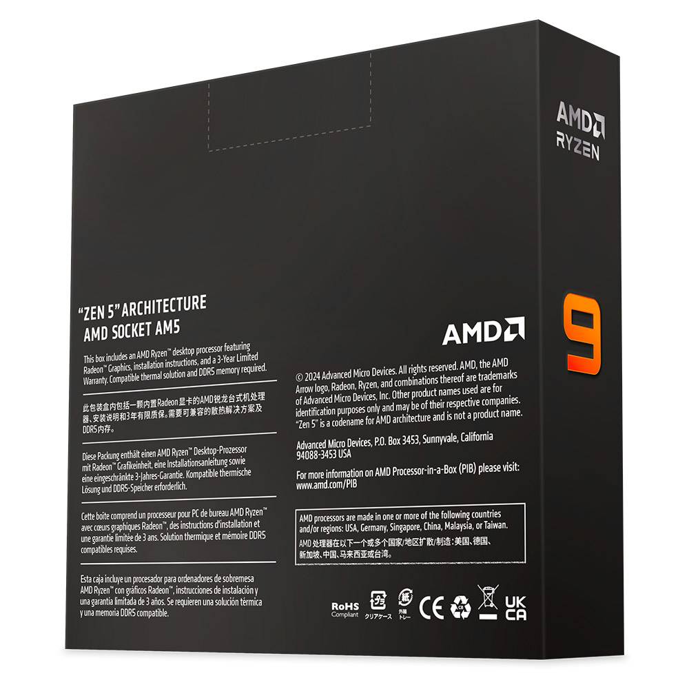 Processador AMD Ryzen 9 9950X 16-Core c/ Turbo 5.7GHz 3