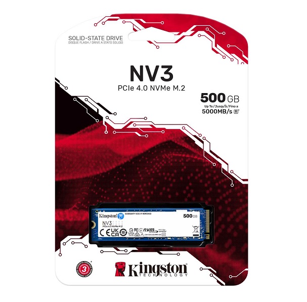 SSD M.2 2280 Kingston NV3 500GB 3D NAND NVMe Gen4 3