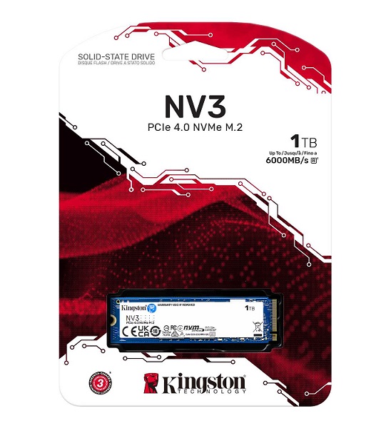 SSD M.2 2280 Kingston NV3 1TB 3D NAND NVMe Gen4 3