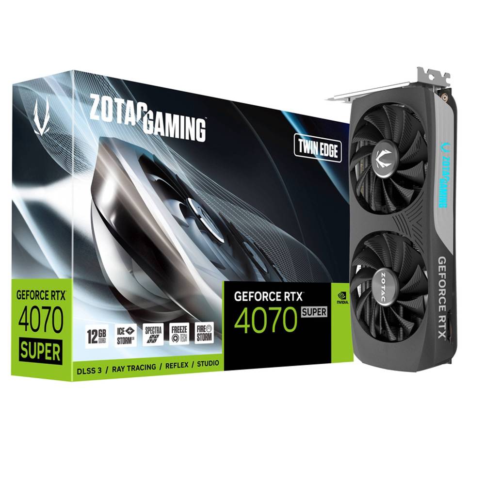 Placa Gráfica Zotac Gaming GeForce RTX 4070 Super Twin Edge 12GB GDDR6X DLSS3 1