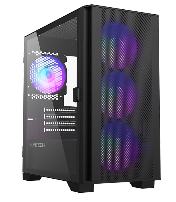 Caixa Micro-ATX Montech AIR 100 ARGB Vidro Temperado Preto 1