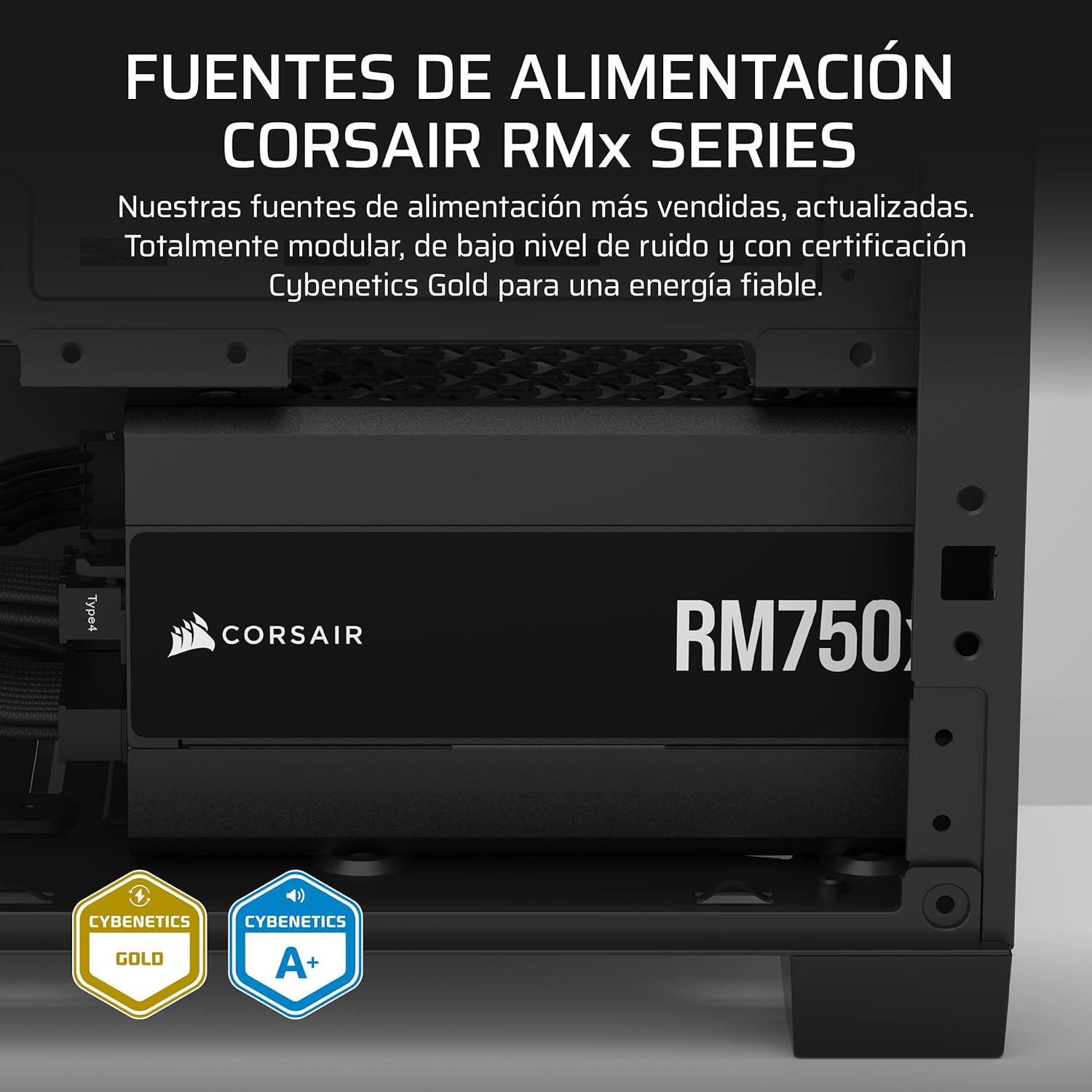 Fonte de Alimentação ATX Corsair RM750x 750W Cybernetics Gold Full Modular 3.1 4