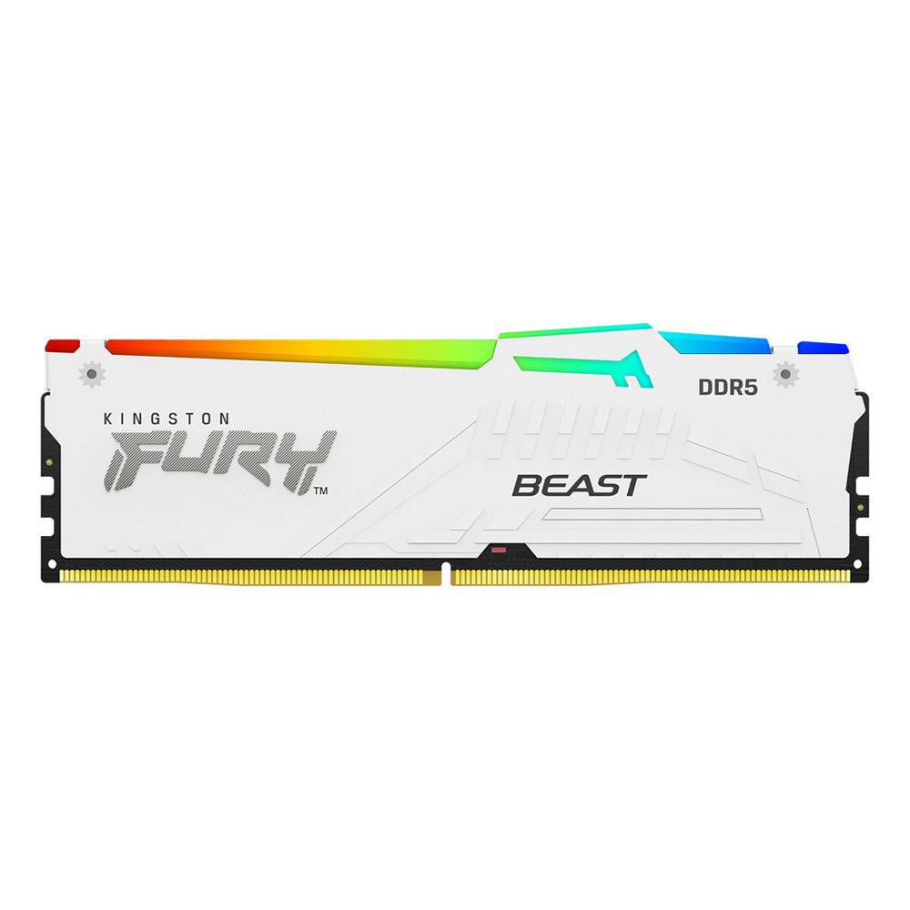 Memória RAM Kingston Fury Beast RGB White (Intel XMP) 16GB (1x16GB) DDR5-6000MHz CL40 Branca 1