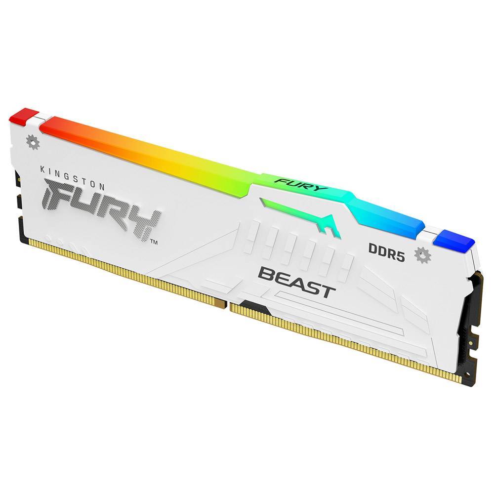 Memória RAM Kingston Fury Beast RGB White (Intel XMP) 16GB (1x16GB) DDR5-6000MHz CL40 Branca 2