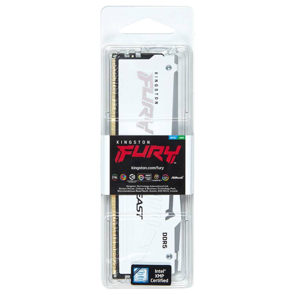 Memória RAM Kingston Fury Beast RGB White (Intel XMP) 16GB (1x16GB) DDR5-6000MHz CL40 Branca 4