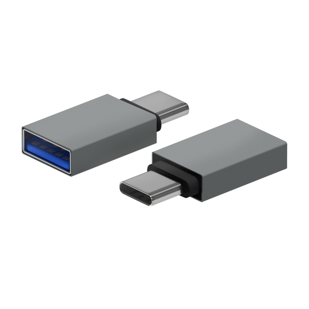 Adaptador Aisens Mini Alumínio USB 3.2 Gen1 3A, Tipo USB-C/MA/H, Cinza 1