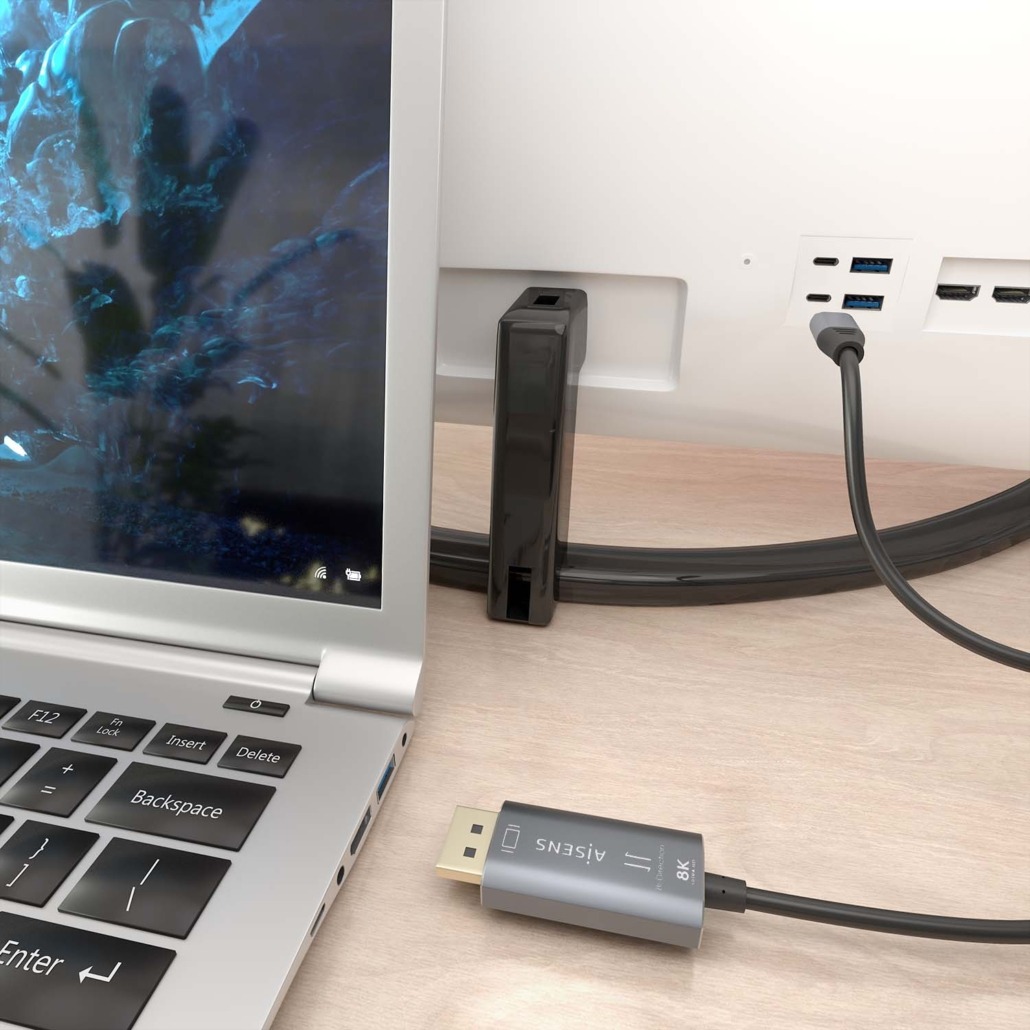 Cabo conversor bidirecional Aisens USB-C para Displayport 8K @ 60 Hz, USB-C/M-DP/M, preto, 1,8 m 4