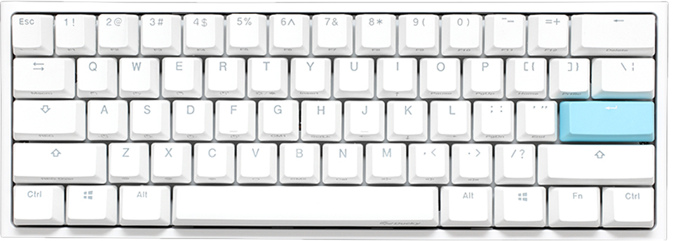 Teclado Mecânico Ducky ONE 2 Pro 60% RGB Pure White MX Silent Red PT 1