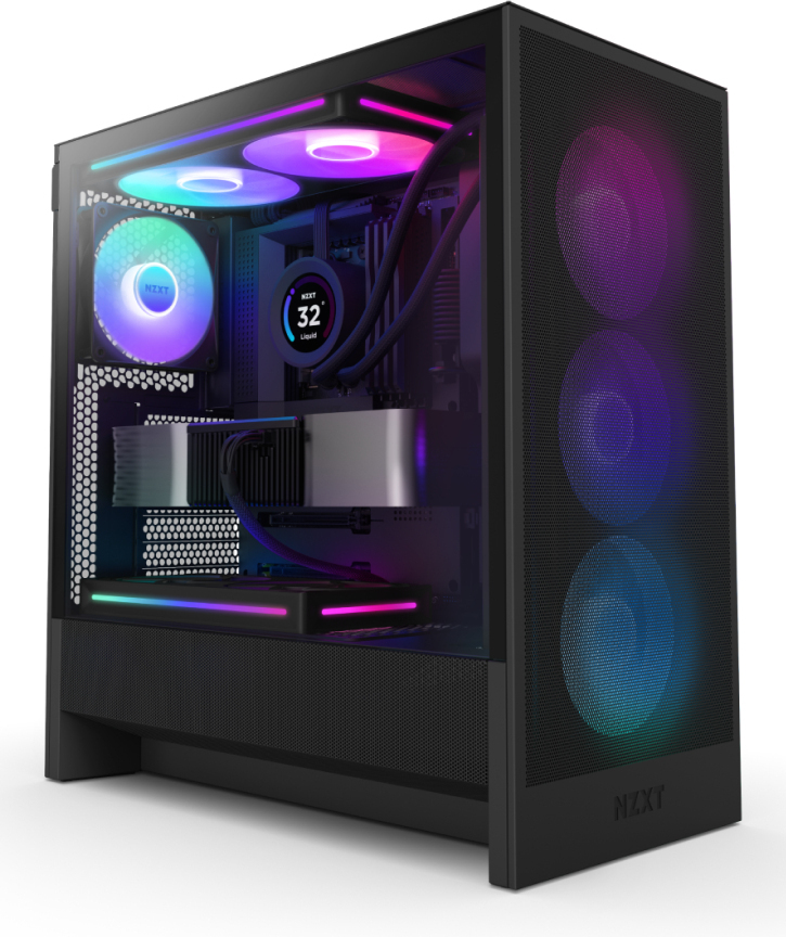 Caixa ATX NZXT H5 Flow RGB Vidro Temperado Preta 1