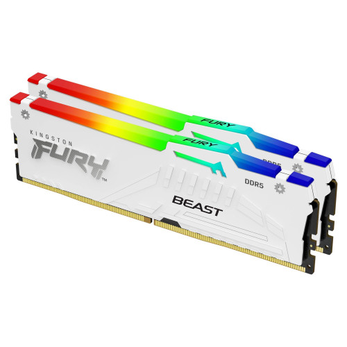 Memória RAM Kingston Fury Beast RGB (AMD Expo) 32GB (2x16GB) DDR5-6000MHz CL30 Branca 1