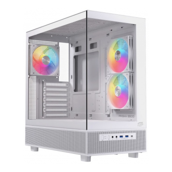 Caixa ATX Einarex Prisma S500 RGB Vidro Temperado Branca image