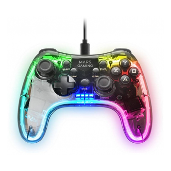 Gamepad Mars Gaming MGP-C Neon RGB Dual Haptic PC/PS3/Mac/Switch/Raspberry Pi Transparente image