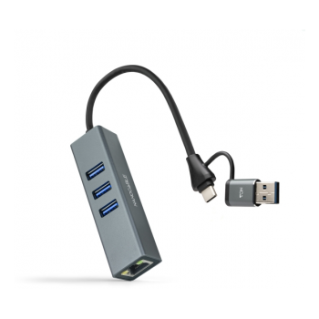  Hub USB-C/A Nanocable Ethernet Gigabit e 3xUSB-A 3.0 image