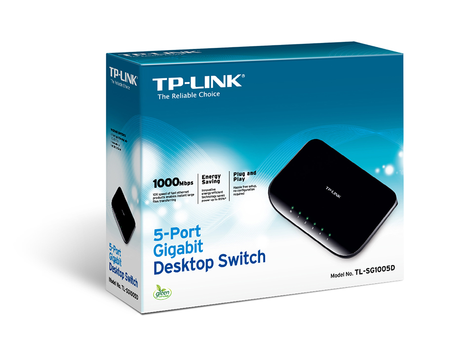 Switch TP-Link 5 Portas 10/100/1000Mbps - TL-SG1005D 5