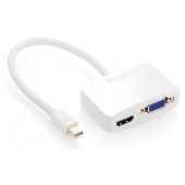 Cabo Adaptador NTech Mini Display-Port para HDMI F + VGA F  image